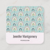 Cute Whimsical Rainbow Pattern Vierkante Visitekaartje (Voorkant)