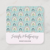 Cute Whimsical Rainbow Pattern Vierkante Visitekaartje (Voorkant)