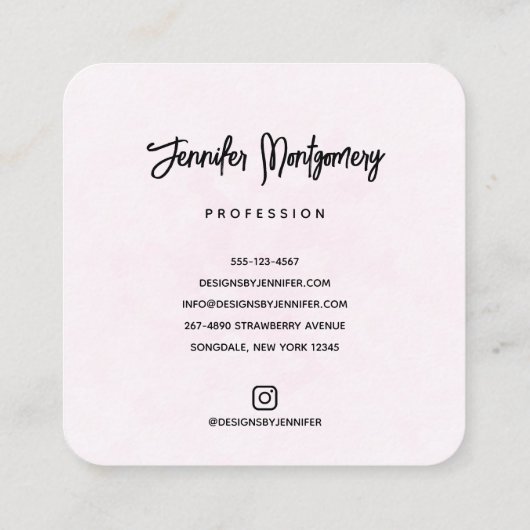 Cute Whimsical Rainbow Pattern Vierkante Visitekaartje (Achterkant)