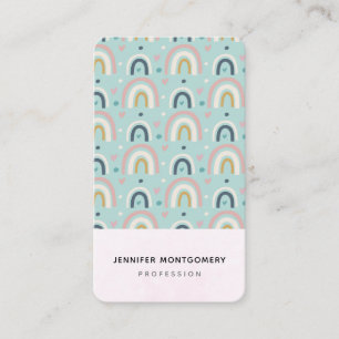 Cute Whimsical Rainbow Pattern Visitekaartje