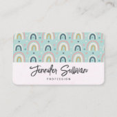 Cute Whimsical Rainbow Pattern Visitekaartje (Voorkant)