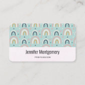 Cute Whimsical Rainbow Pattern Visitekaartje (Voorkant)