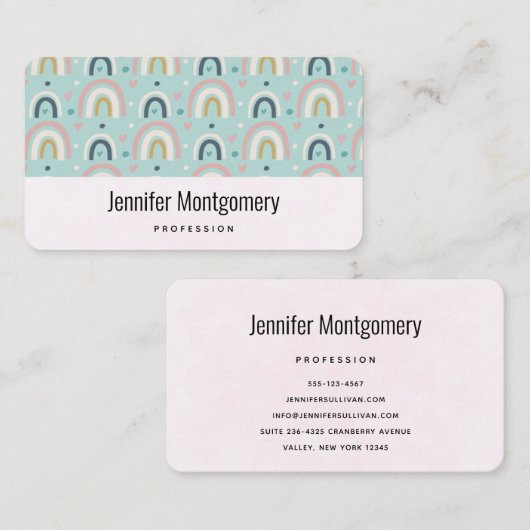 Cute Whimsical Rainbow Pattern Visitekaartje (Voorkant / Achterkant)
