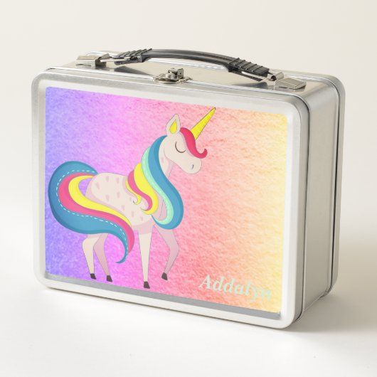 Cute Whimsical Rainbow Unicorn Jouw naam (Voorkant)