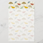 Cute Whimsical Rainy Day Umbrella Pattern Briefpapier (Voorkant)