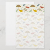 Cute Whimsical Rainy Day Umbrella Pattern Briefpapier (Voorkant / Achterkant)