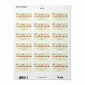 Cute Whimsical Red Birds Adresetiketten Etiket (Full Sheet)