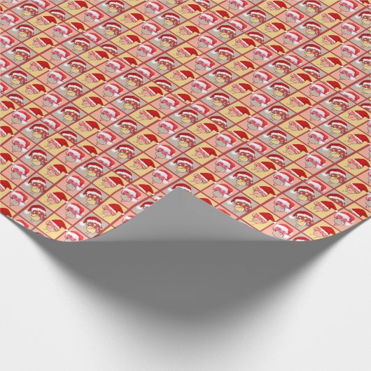 Cute Whimsical Santa Christmas Mushrooms Cadeaupapier (Hoek)