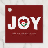 Cute Whimsical Santa & Holly Berries Kerstfeest Jo Bedankjes Labels (Voorkant)