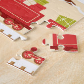 Cute Whimsical Santa Train Funny Blank Kerstmis Legpuzzel (Zijkant)