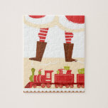 Cute Whimsical Santa Train Funny Blank Kerstmis Legpuzzel<br><div class="desc">Cute Whimsical Santa Train Funny Blank Kerstpuzzle</div>