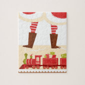Cute Whimsical Santa Train Funny Blank Kerstmis Legpuzzel (Verticaal)
