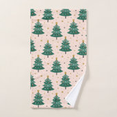 Cute Whimsical  Scandinavian Kerstroze Bad Handdoek (Handdoek)