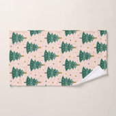 Cute Whimsical  Scandinavian Kerstroze Bad Handdoek (Handdoek)