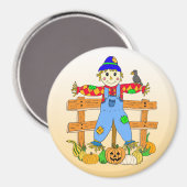 Cute Whimsical Scarecrow Halloween of Autumn Magneet (Voorkant / Achterkant)