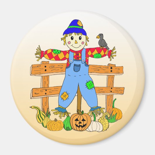 Cute Whimsical Scarecrow Halloween of Autumn Magneet (Voorkant)
