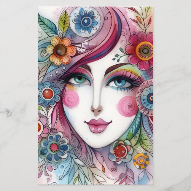 Cute Whimsical Scrapbook Paper For Paper Crafts (Voorkant)