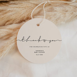 Cute whimsical script Baby shower Bedankjes Labels