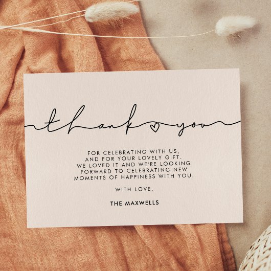 Cute whimsical script Baby shower Bedankkaart