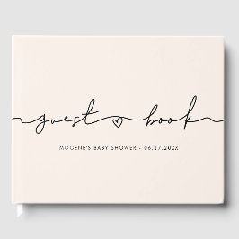 Cute whimsical script Baby shower Gastenboek