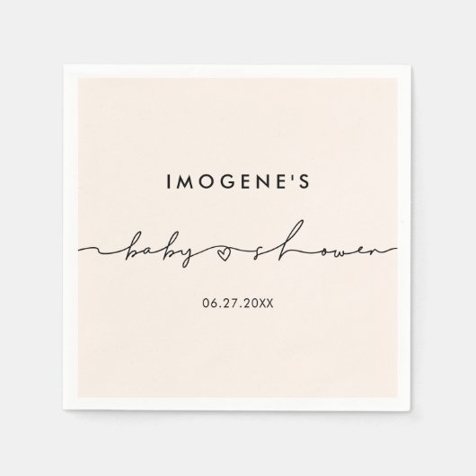 Cute whimsical script Baby shower Servet (Voorkant)