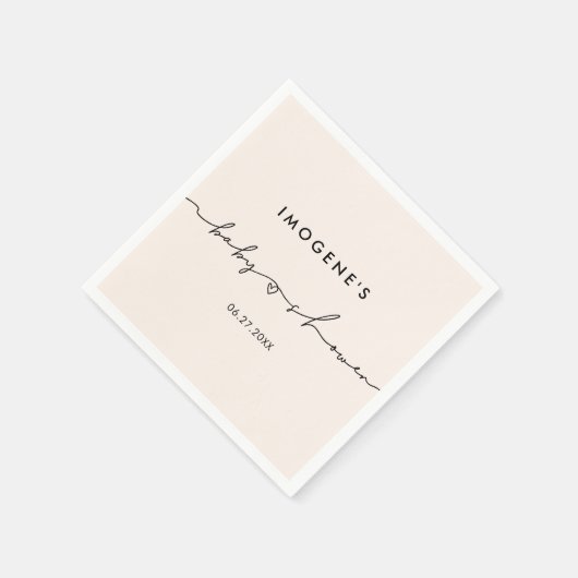 Cute whimsical script Baby shower Servet (Hoek)