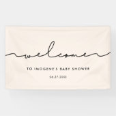 Cute whimsical script Baby shower Welcome Spandoek (Horizontaal)