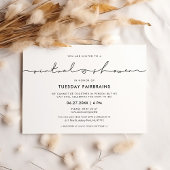 Cute whimsical script Virtual baby shower Kaart