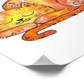 Cute Whimsical Slapende Cat Poster (Hoek)