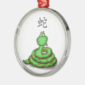 Cute whimsical Snake Metalen Ornament (Links)