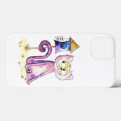 Cute Whimsical Sneaky Cat met Birdhouse Case-Mate iPhone Case (Achterkant (horizontaal))