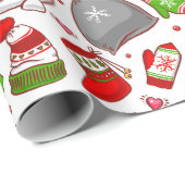 Cute Whimsical Snowman Kerstmis Feestdagen Modern Cadeaupapier (Rol Hoek)