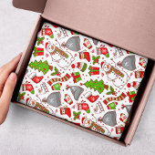 Cute Whimsical Snowman Kerstmis Feestdagen Modern Tissuepapier