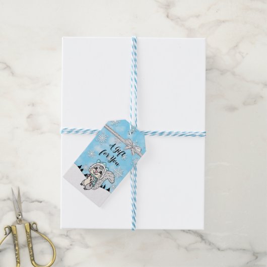 Cute Whimsical-Squrel van en naar Cadeaulabel (Met Touw)