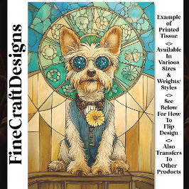 Cute Whimsical Steampunk Yorkie Hond Y7 Decoupage Tissuepapier