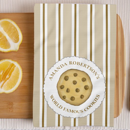 Cute Whimsical Striped Chocolate Chip Cookie Theedoek