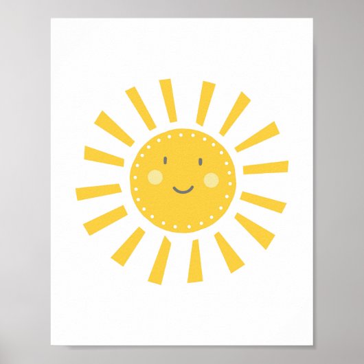 Cute Whimsical Sun Sunshine Poster (Voorkant)