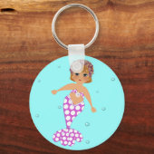 Cute Whimsical Swimming Mermaid Sleutelhanger (Voorkant)