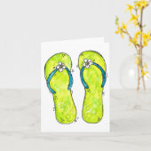 Cute Whimsical-Teenslippers Kaart (Gele Bloem)