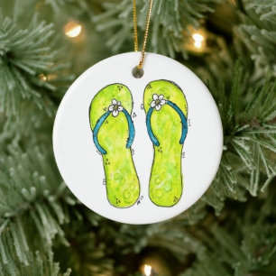 Cute Whimsical-Teenslippers Keramisch Ornament