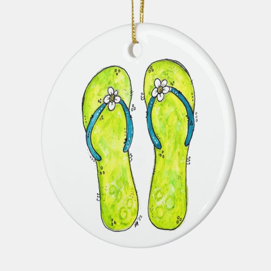 Cute Whimsical-Teenslippers Keramisch Ornament (Links)