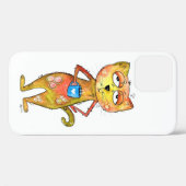 Cute Whimsical Tired Cat Drink koffie Case-Mate iPhone Case (Achterkant (horizontaal))