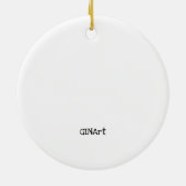 Cute Whimsical Tired Cat Drink koffie Keramisch Ornament (Achterkant)