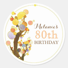 Cute Whimsical Trees Birthday Ronde Sticker
