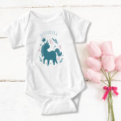 Cute Whimsical Turquoise Pink Unicorn Horse Romper