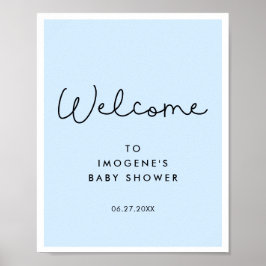 Cute whimsical typography Baby shower Welcome Poster