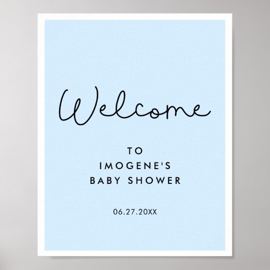 Cute whimsical typography Baby shower Welcome Poster (Voorkant)