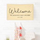 Cute whimsical typography Baby shower Welcome Spandoek (Insitu)