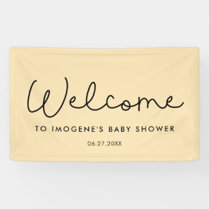 Cute whimsical typography Baby shower Welcome Spandoek