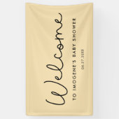 Cute whimsical typography Baby shower Welcome Spandoek (Verticaal)